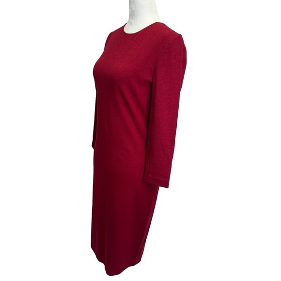 Vince Burgundy Red Shift Dress 3/4 Sleeves Round Neck Size S - Picture 7 of 14